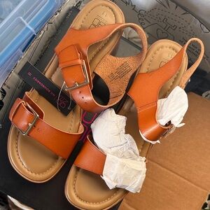 NOBO Brown Platform Sandals with Buckles